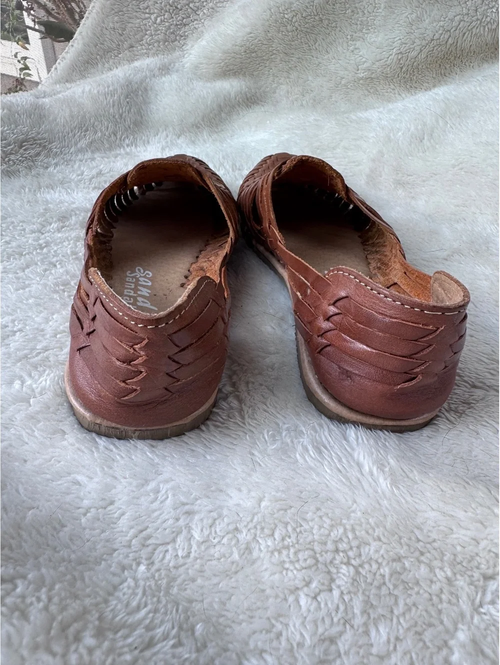 Sammy Sandals Brown Woven Leather Huarache Flats – Women’s Size 7